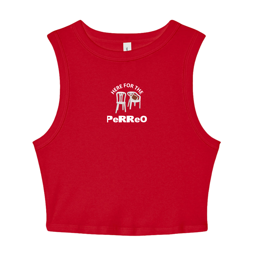Here For The Perreo Cropped Racerback Tank