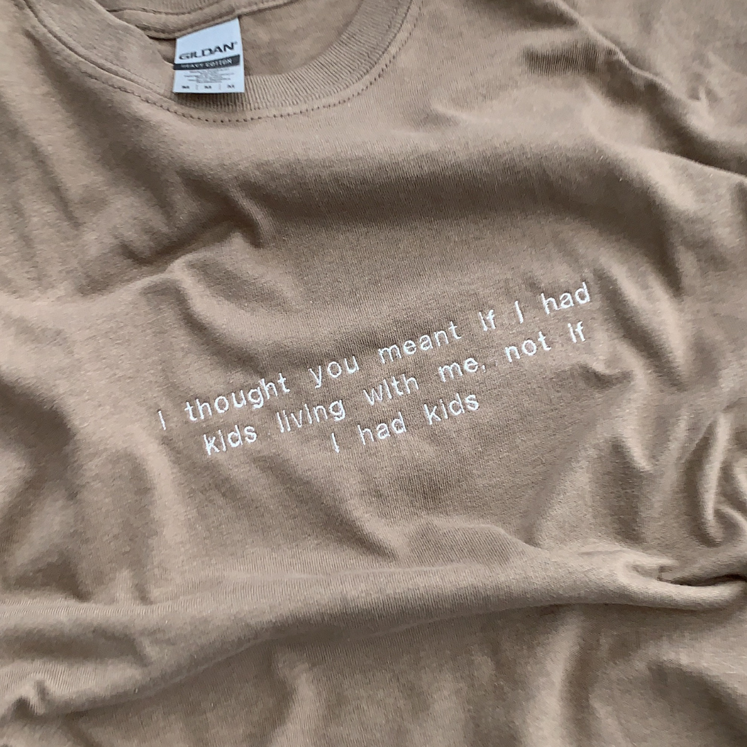 Embroidered Tshirt with Custom Quote