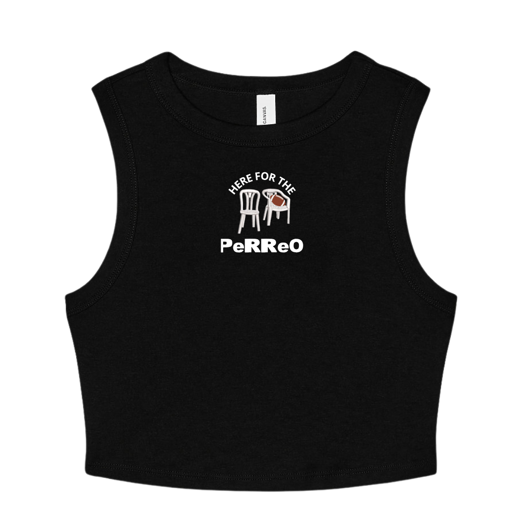 Here For The Perreo Cropped Racerback Tank
