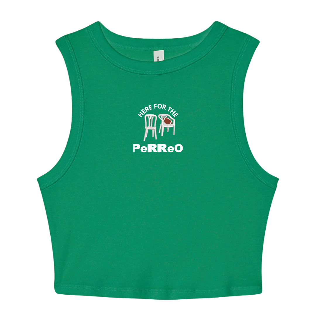 Here For The Perreo Cropped Racerback Tank