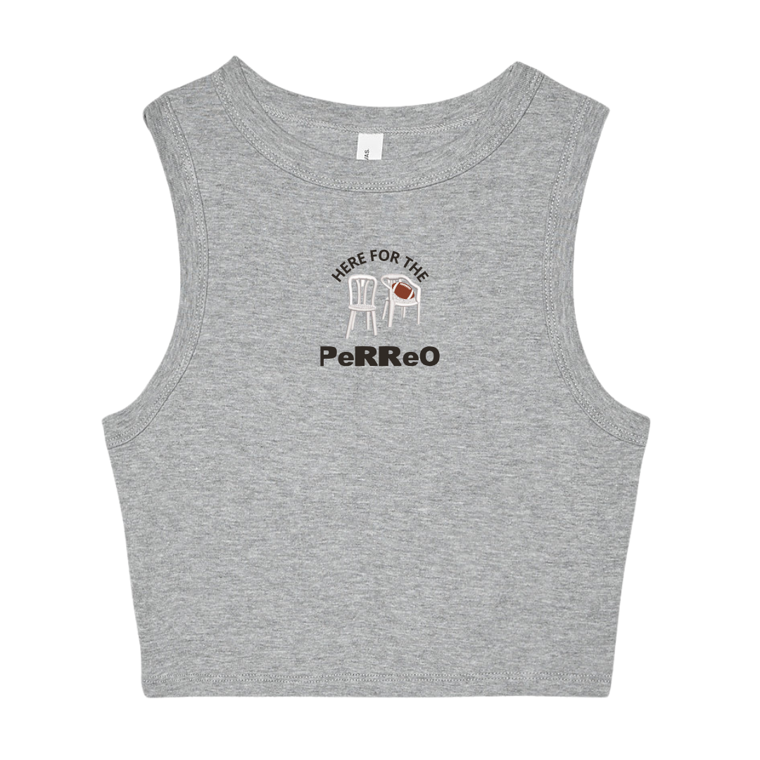 Here For The Perreo Cropped Racerback Tank