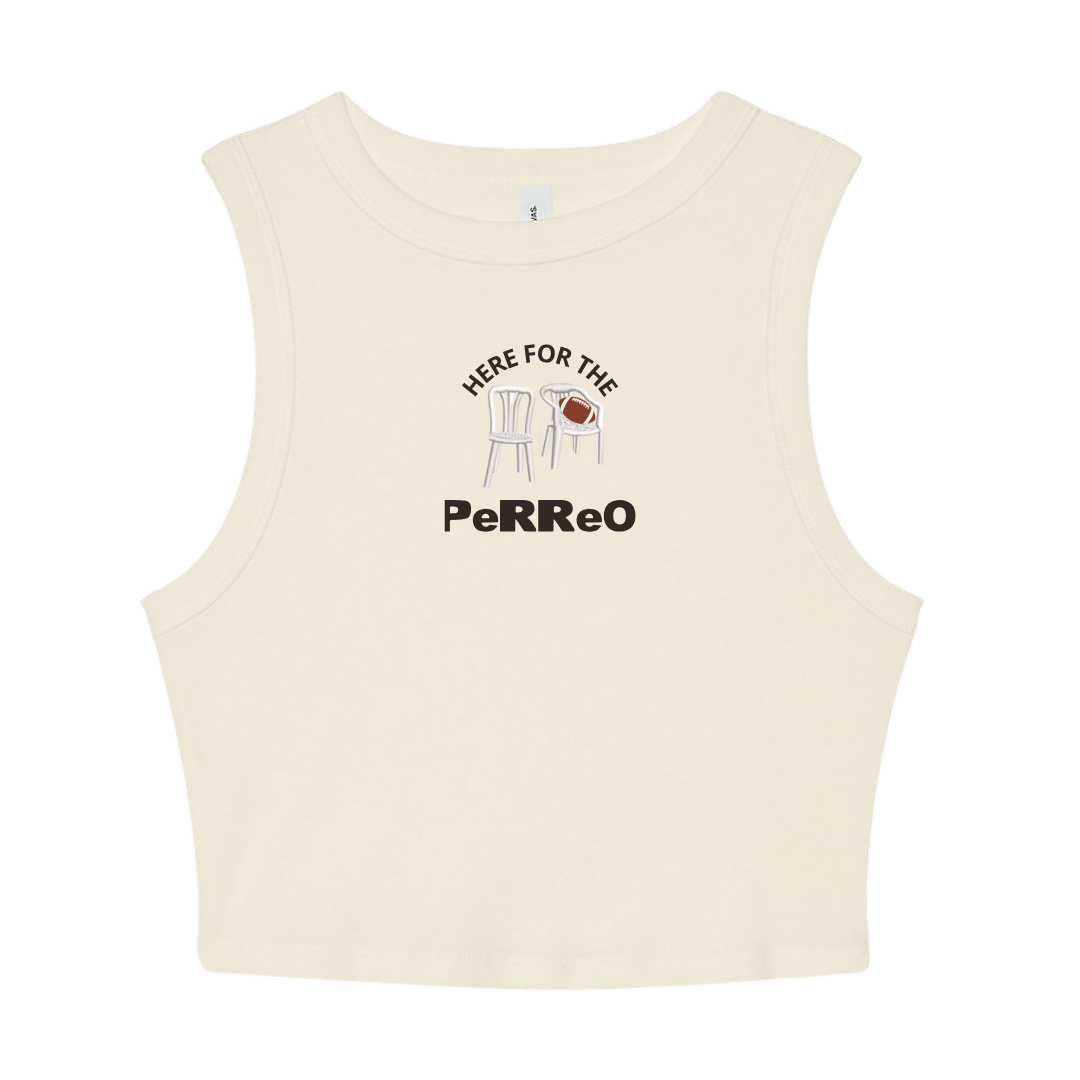 Here For The Perreo Cropped Racerback Tank