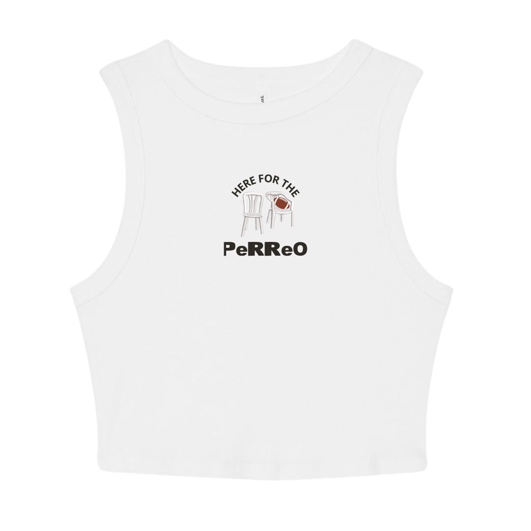 Here For The Perreo Cropped Racerback Tank