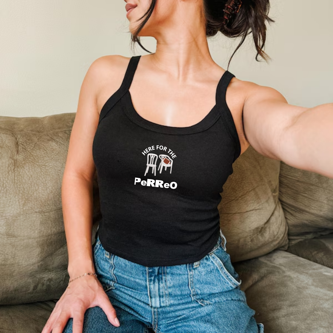 Here Fir The Perreo Cropped Tank