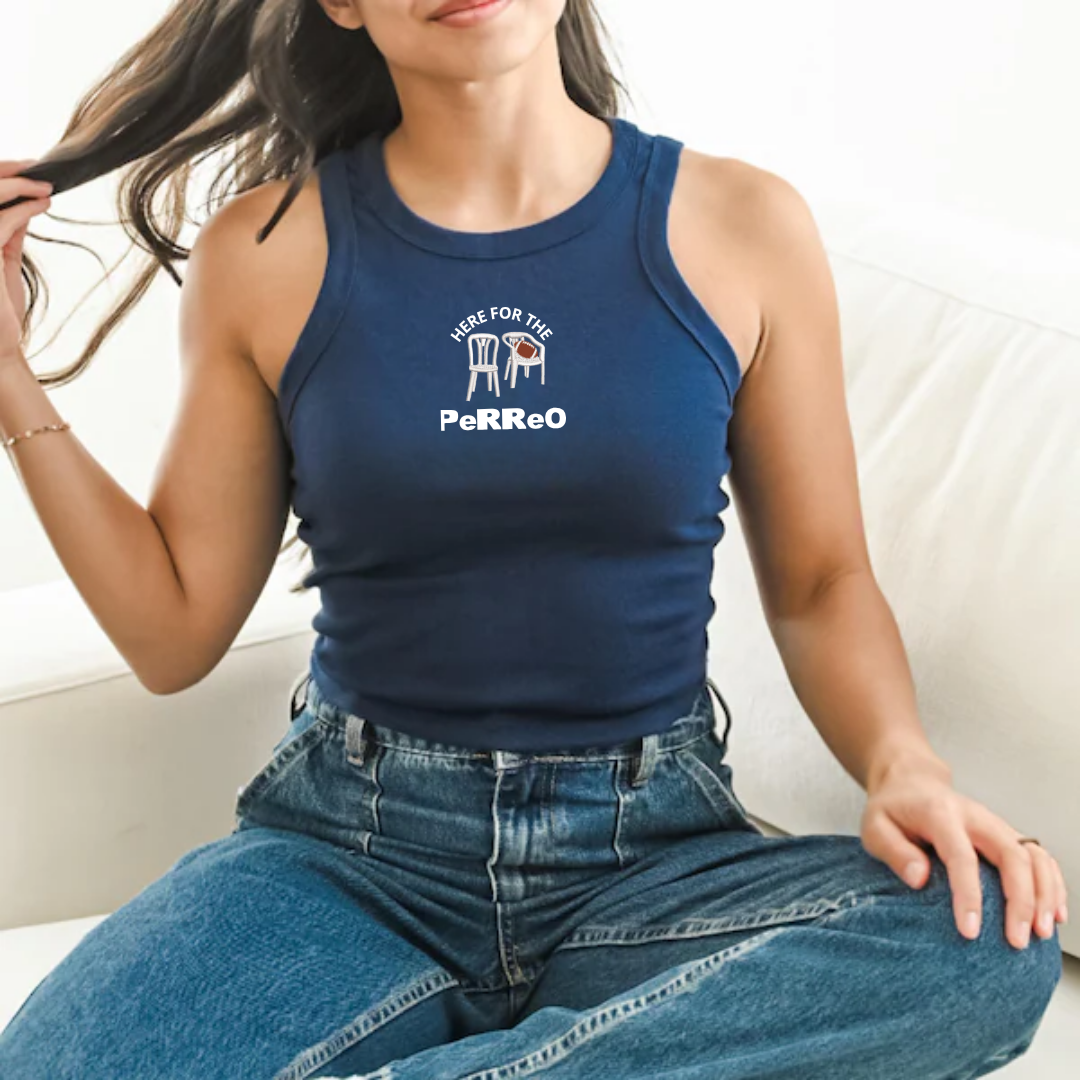 Here For The Perreo Cropped Racerback Tank