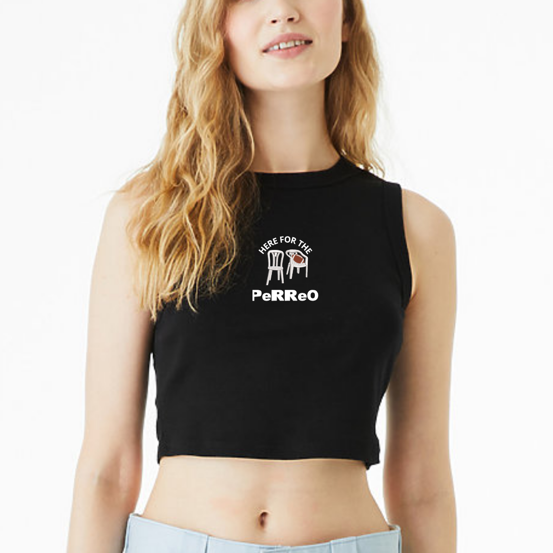 Here For The Perreo Cropped Racerback Tank