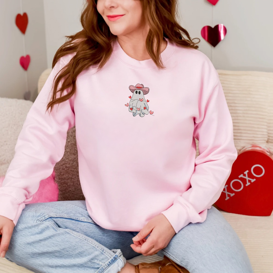 Howdy Valentine Ghost Crewneck