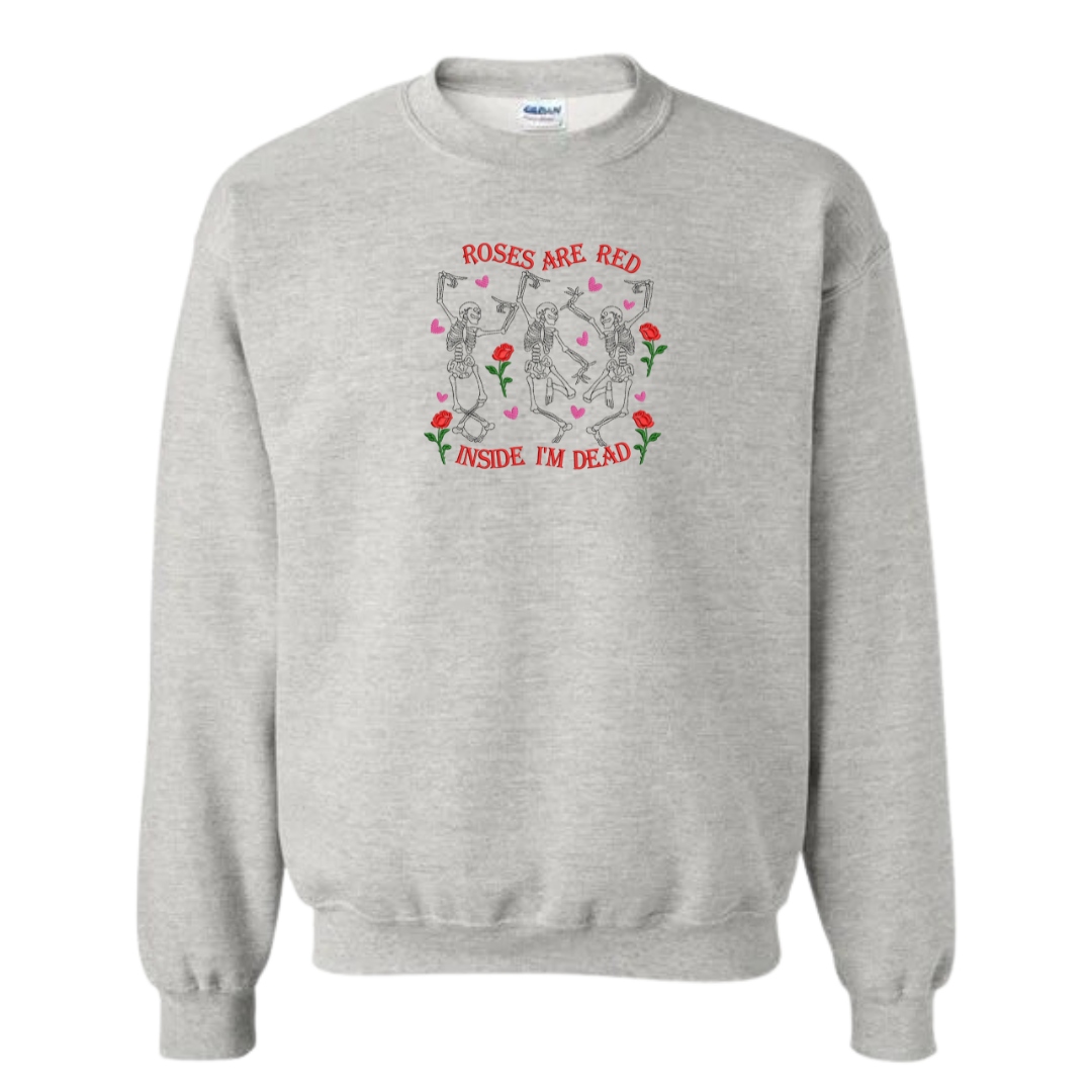 Roses Are Red Skeleton Crewneck