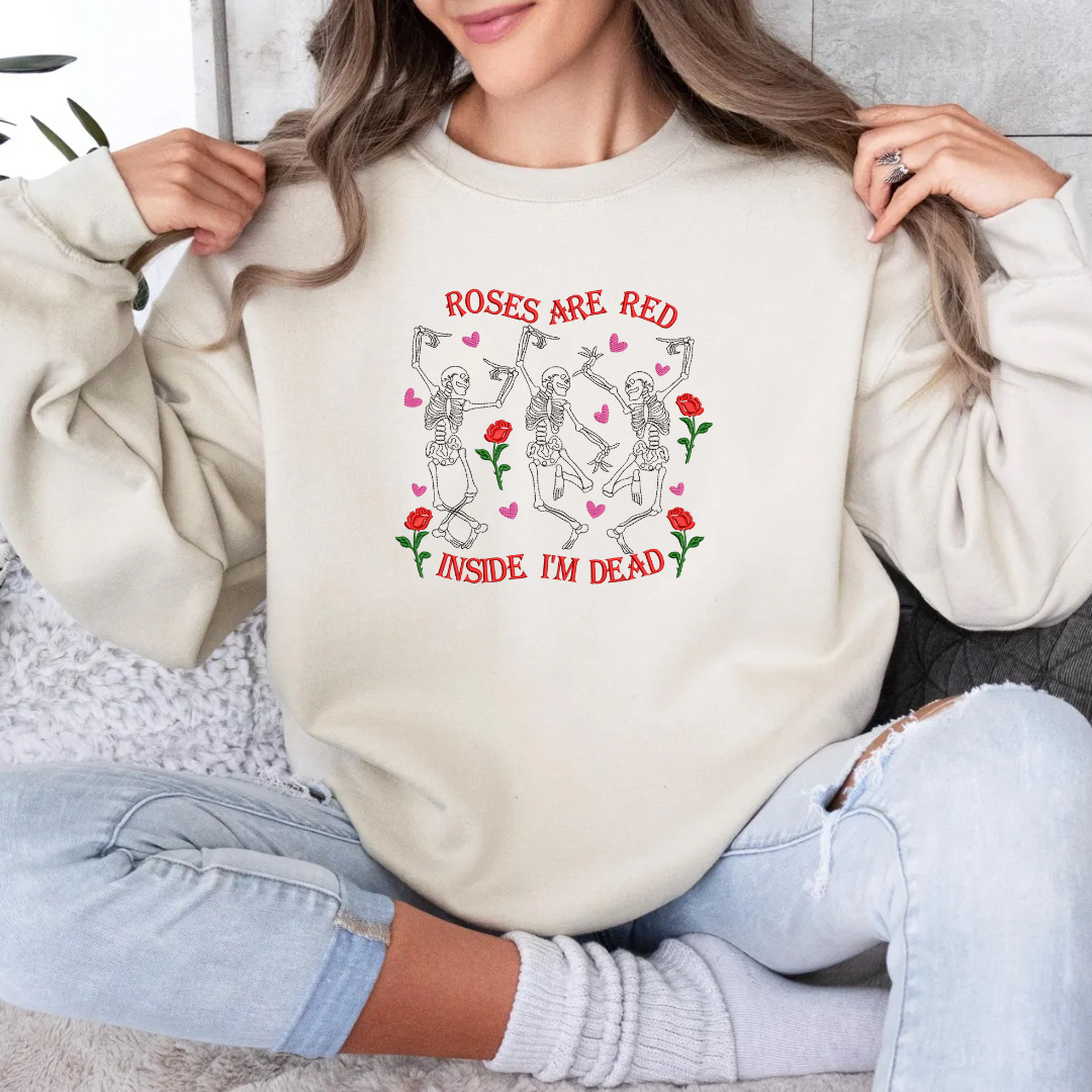 Roses Are Red Skeleton Crewneck