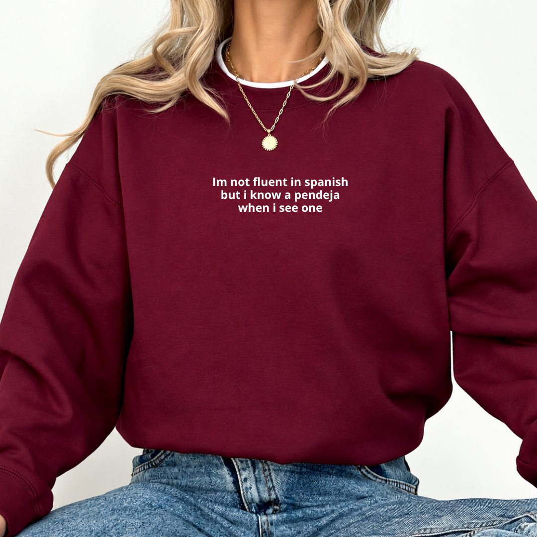 Don't Know Spanish Embroidered Crewneck Sweatshirt