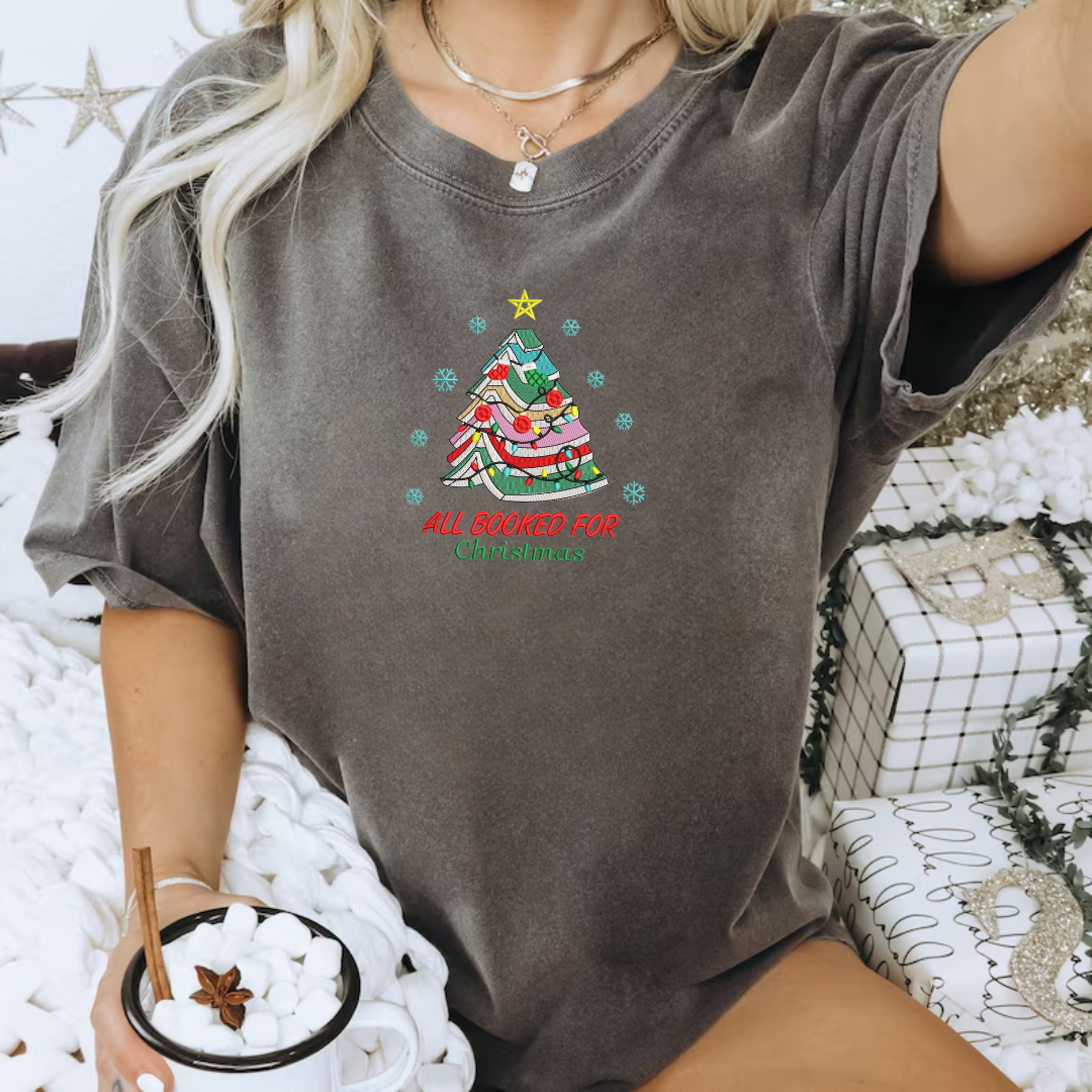 All Booked for Christmas Tee