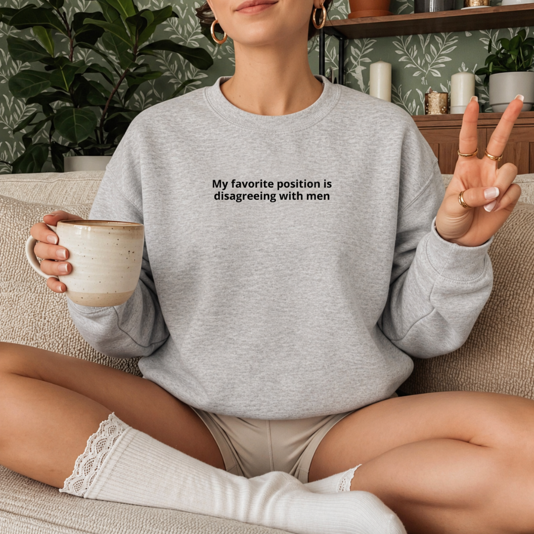 Favorite Position Embroidered Crewneck Sweatshirt
