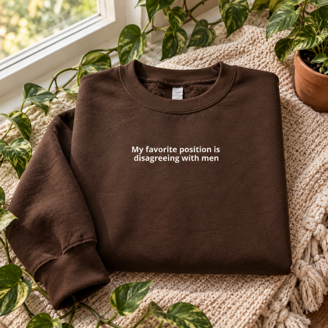 Favorite Position Embroidered Crewneck Sweatshirt