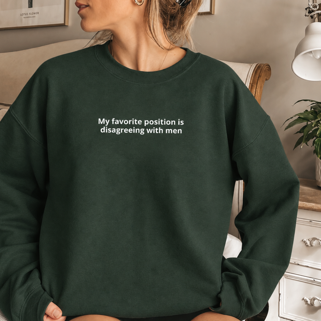 Favorite Position Embroidered Crewneck Sweatshirt