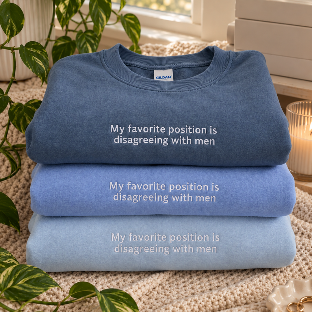 Favorite Position Embroidered Crewneck Sweatshirt