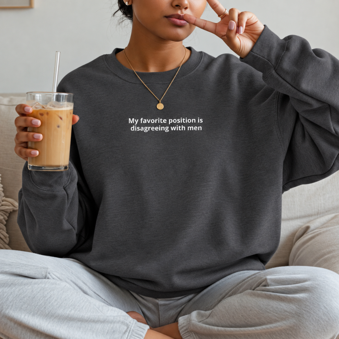Favorite Position Embroidered Crewneck Sweatshirt
