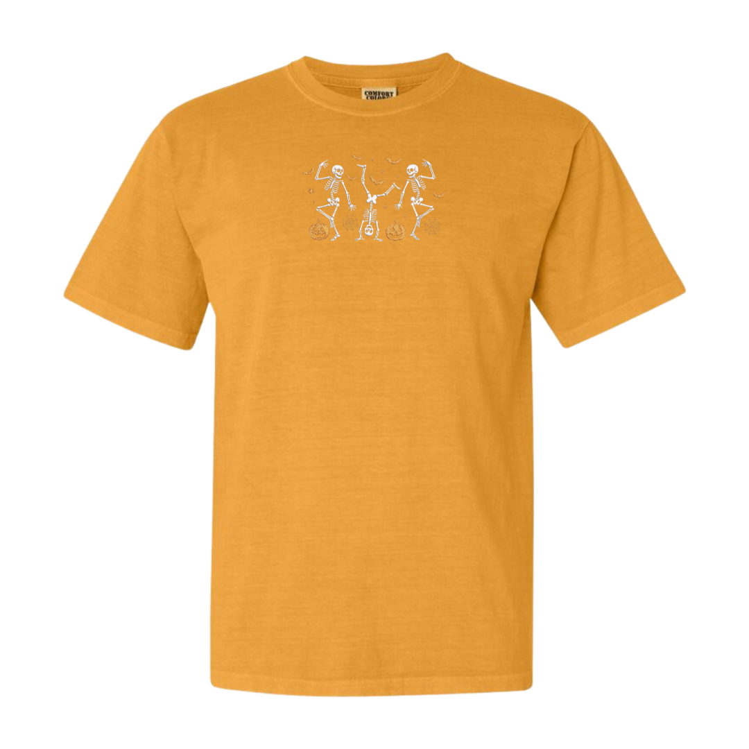 Dancing Skeletons Embroidered Halloween Tee