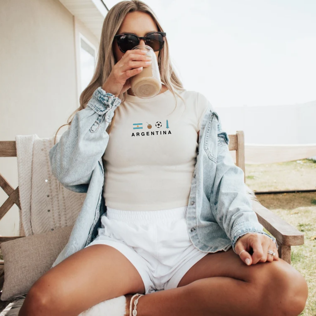 Argentina Icons Embroidered Baby Tee
