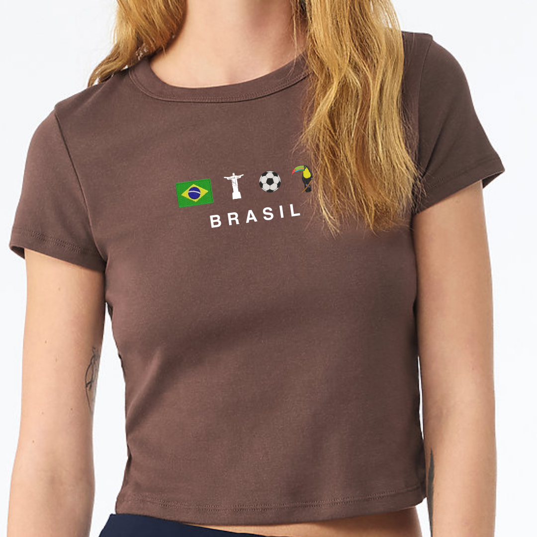 Brasil Icons Embroidered Baby Tee