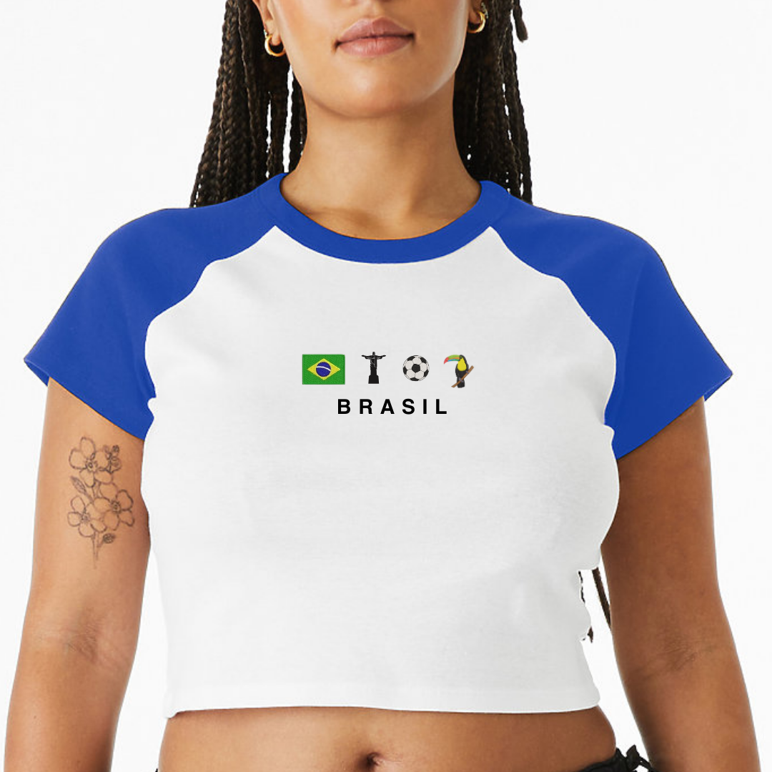 Brasil Icons Embroidered Baby Tee