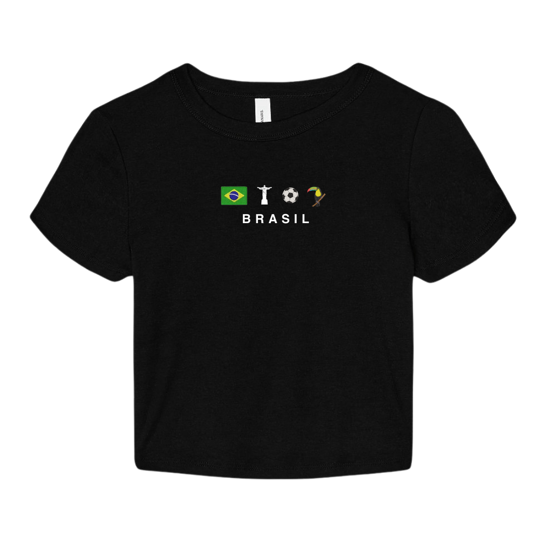 Brasil Icons Embroidered Baby Tee
