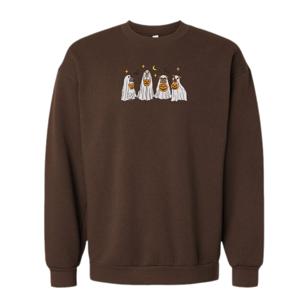 Trick or Treating Pups Embroidered Sweatshirt