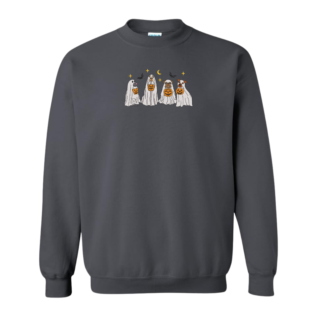 Trick or Treating Pups Embroidered Sweatshirt
