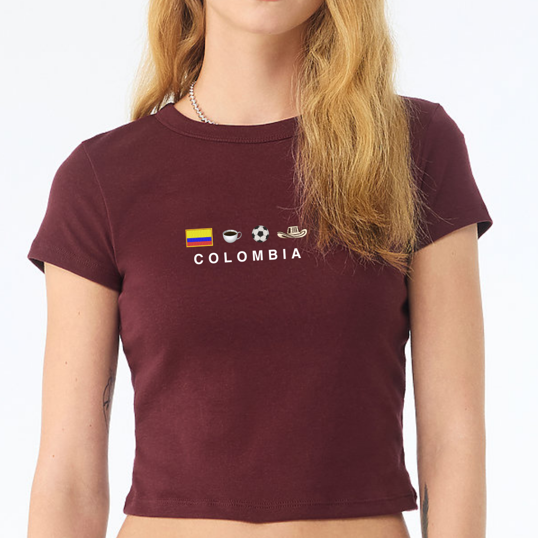 Colombia Icons Embroidered Baby Tee