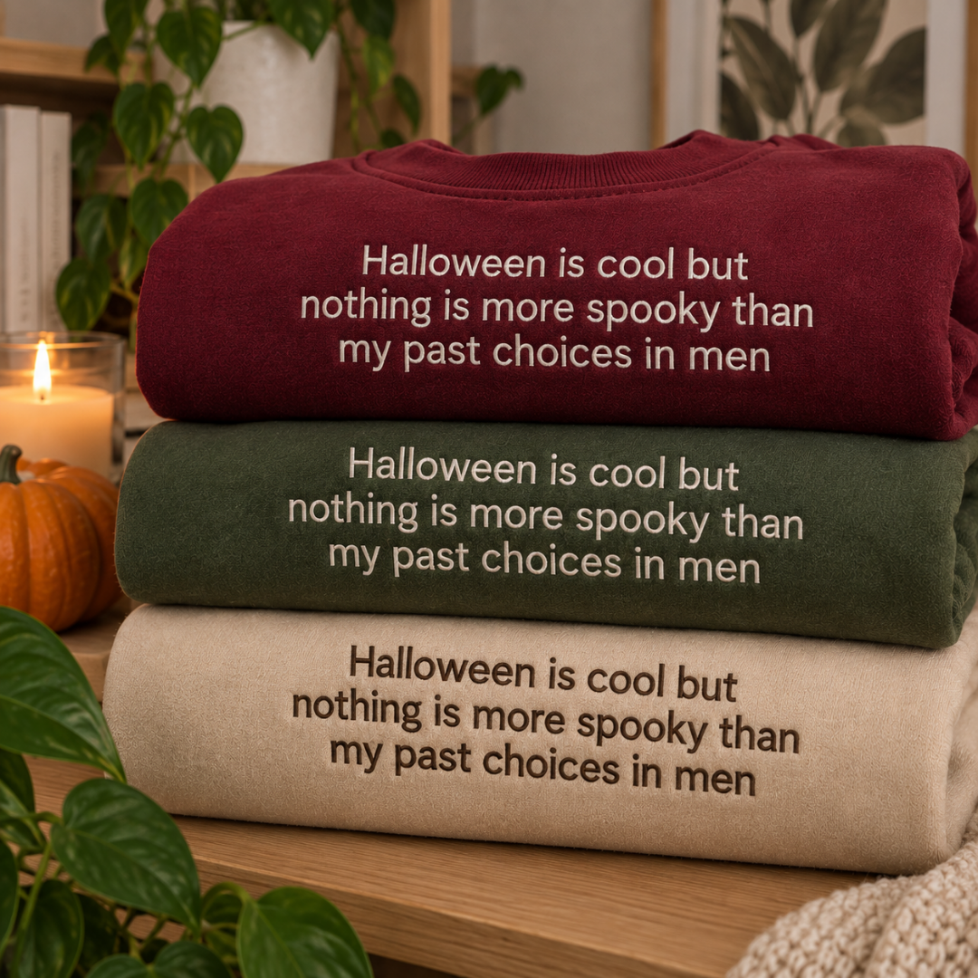Past Choices in Men Embroidered Crewneck Sweatshirt