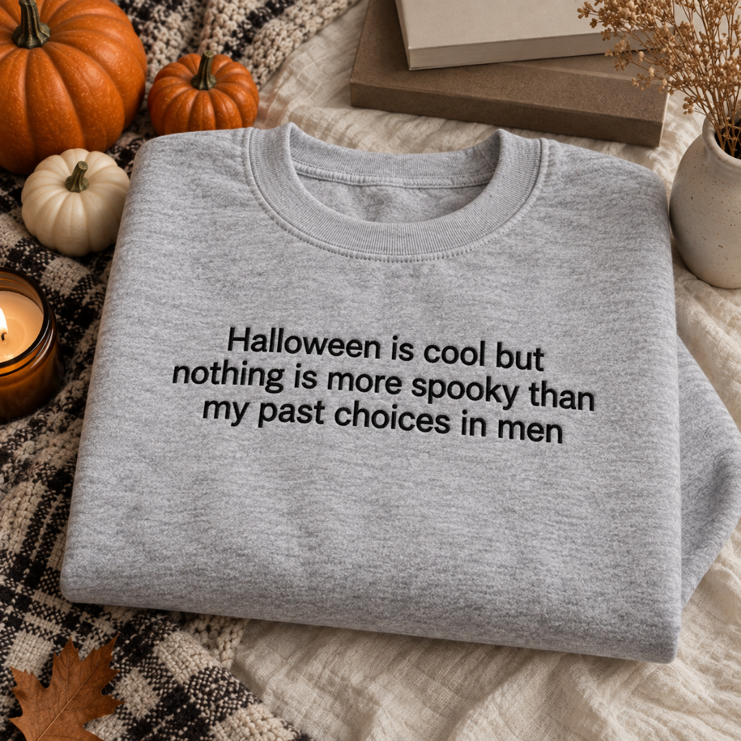 Past Choices in Men Embroidered Crewneck Sweatshirt