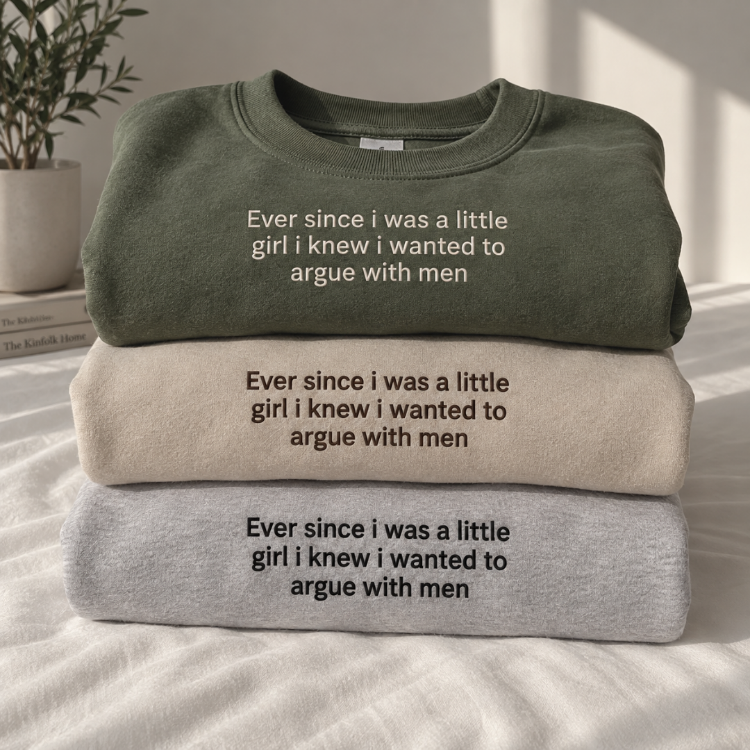 Since A Little Girl Embroidered Crewneck Sweatshirt