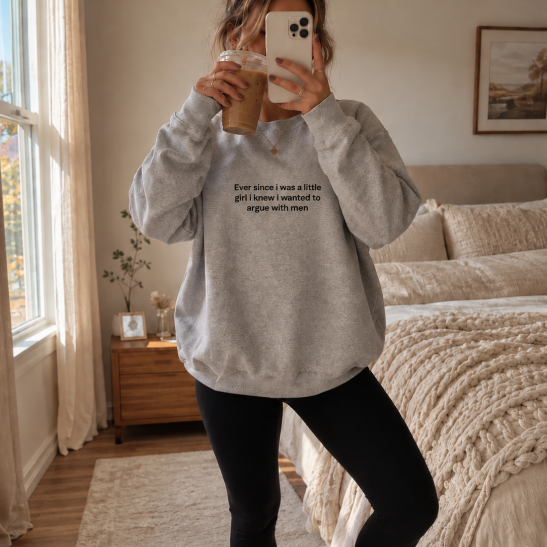 Since A Little Girl Embroidered Crewneck Sweatshirt
