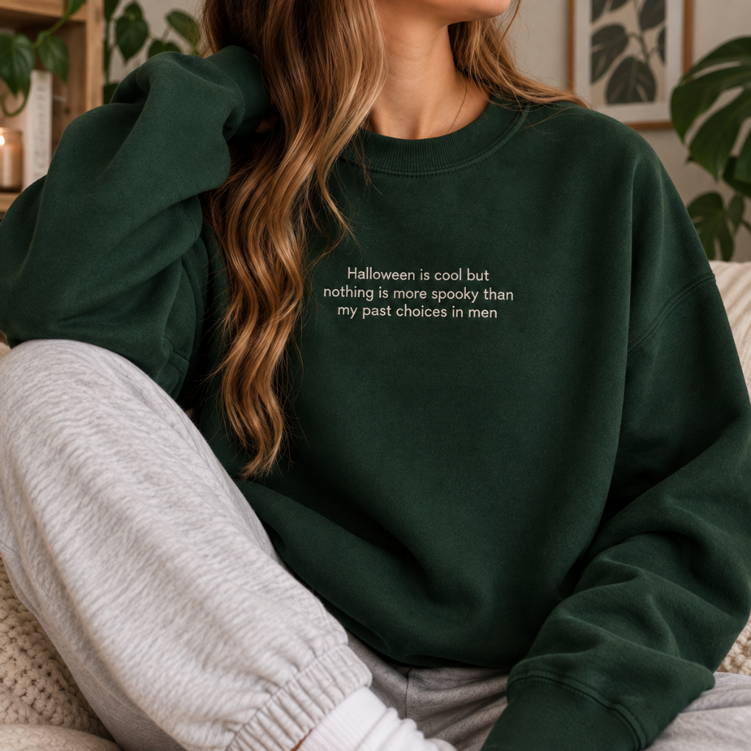 Past Choices in Men Embroidered Crewneck Sweatshirt