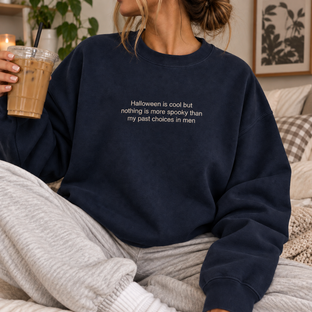 Past Choices in Men Embroidered Crewneck Sweatshirt