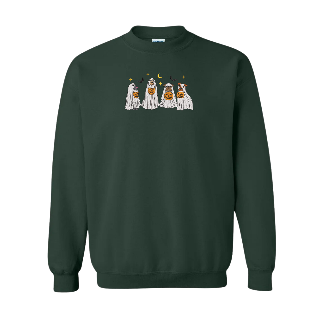 Trick or Treating Pups Embroidered Sweatshirt