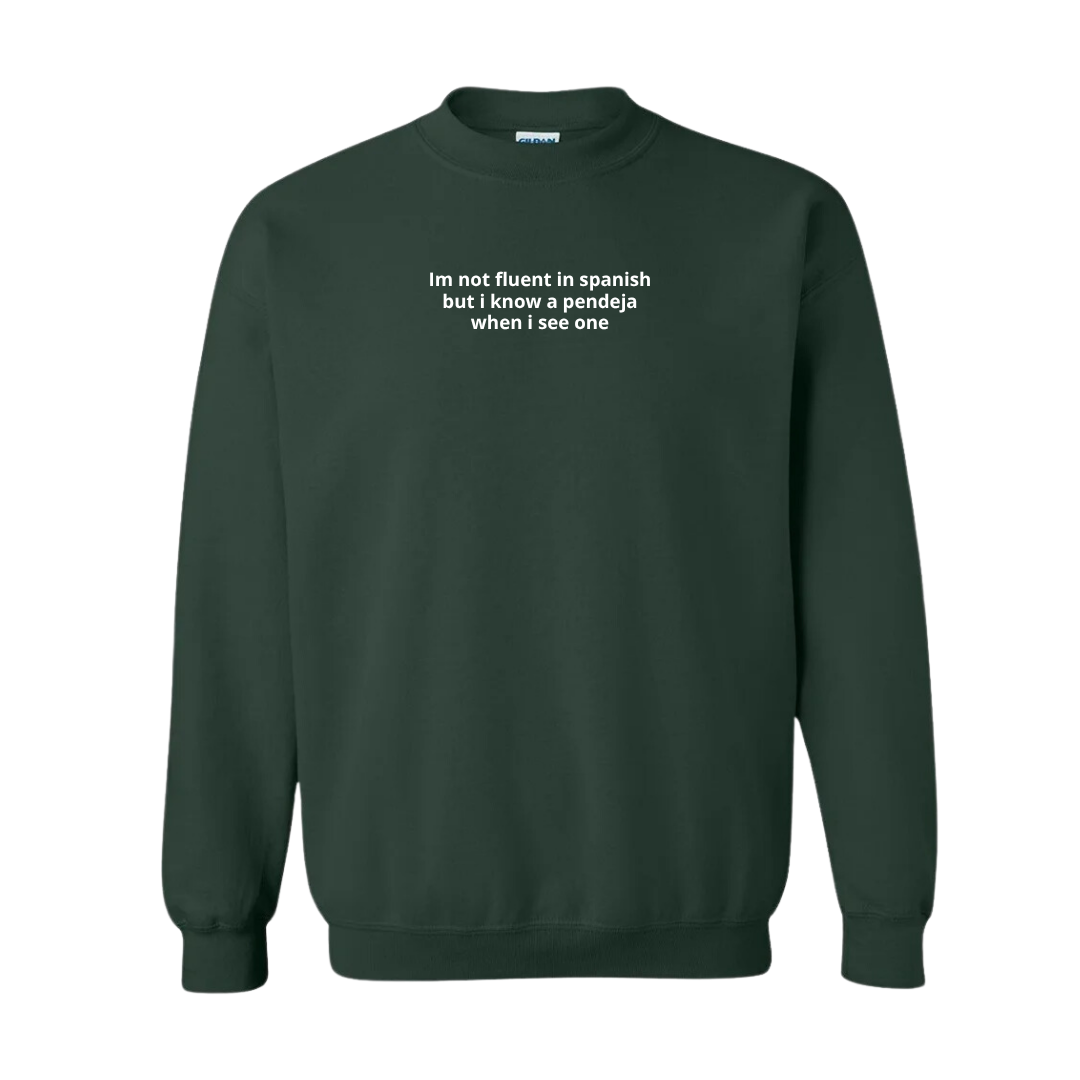 Don't Know Spanish Embroidered Crewneck Sweatshirt