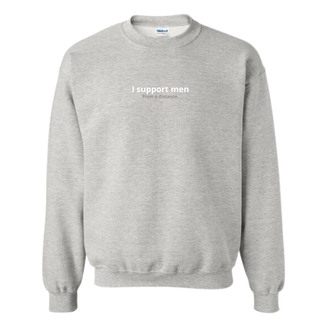 I Support Men Embroidered Crewneck Sweatshirt