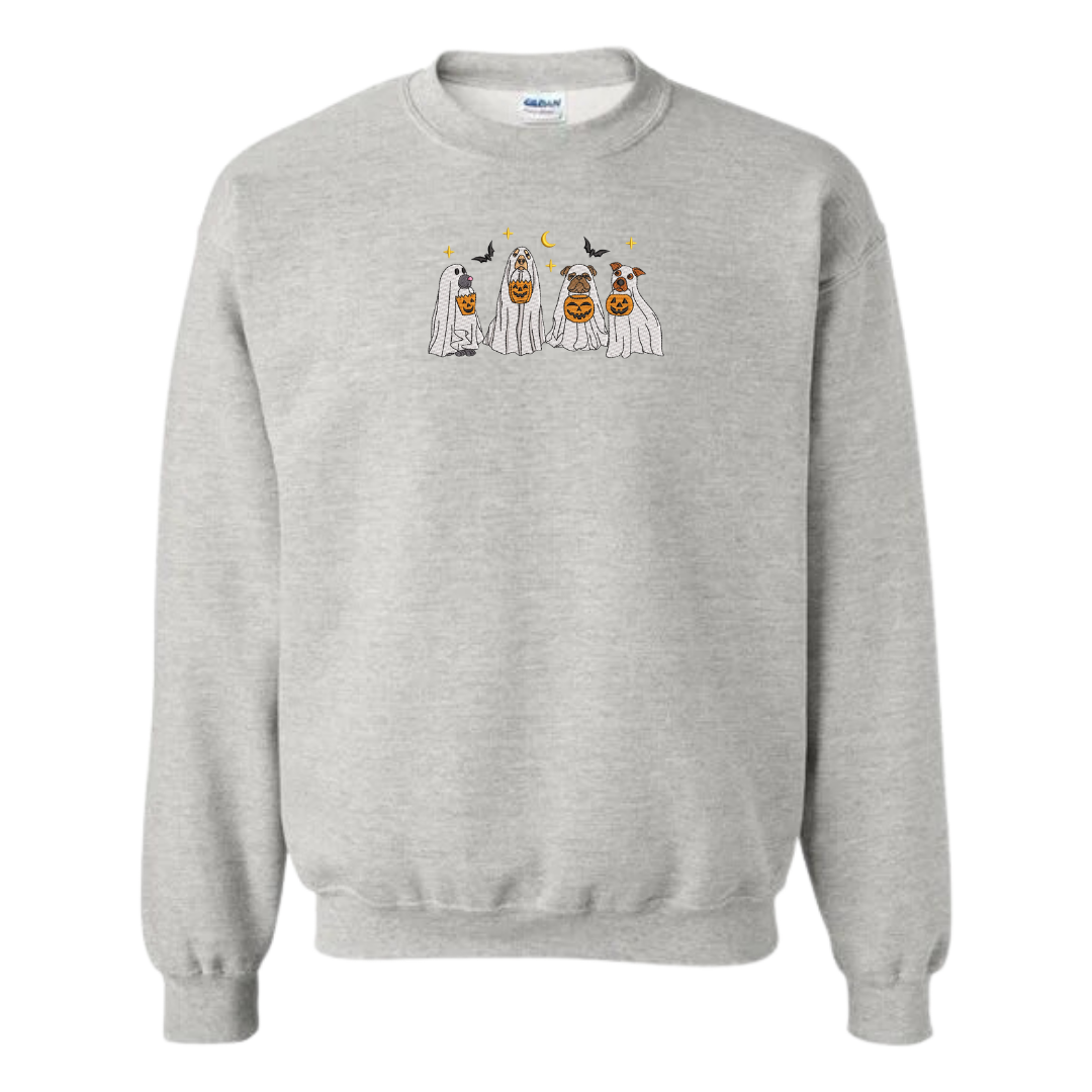 Trick or Treating Pups Embroidered Sweatshirt