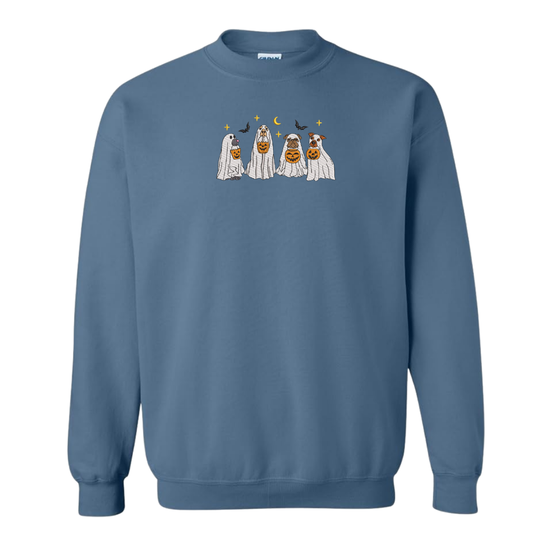 Trick or Treating Pups Embroidered Sweatshirt
