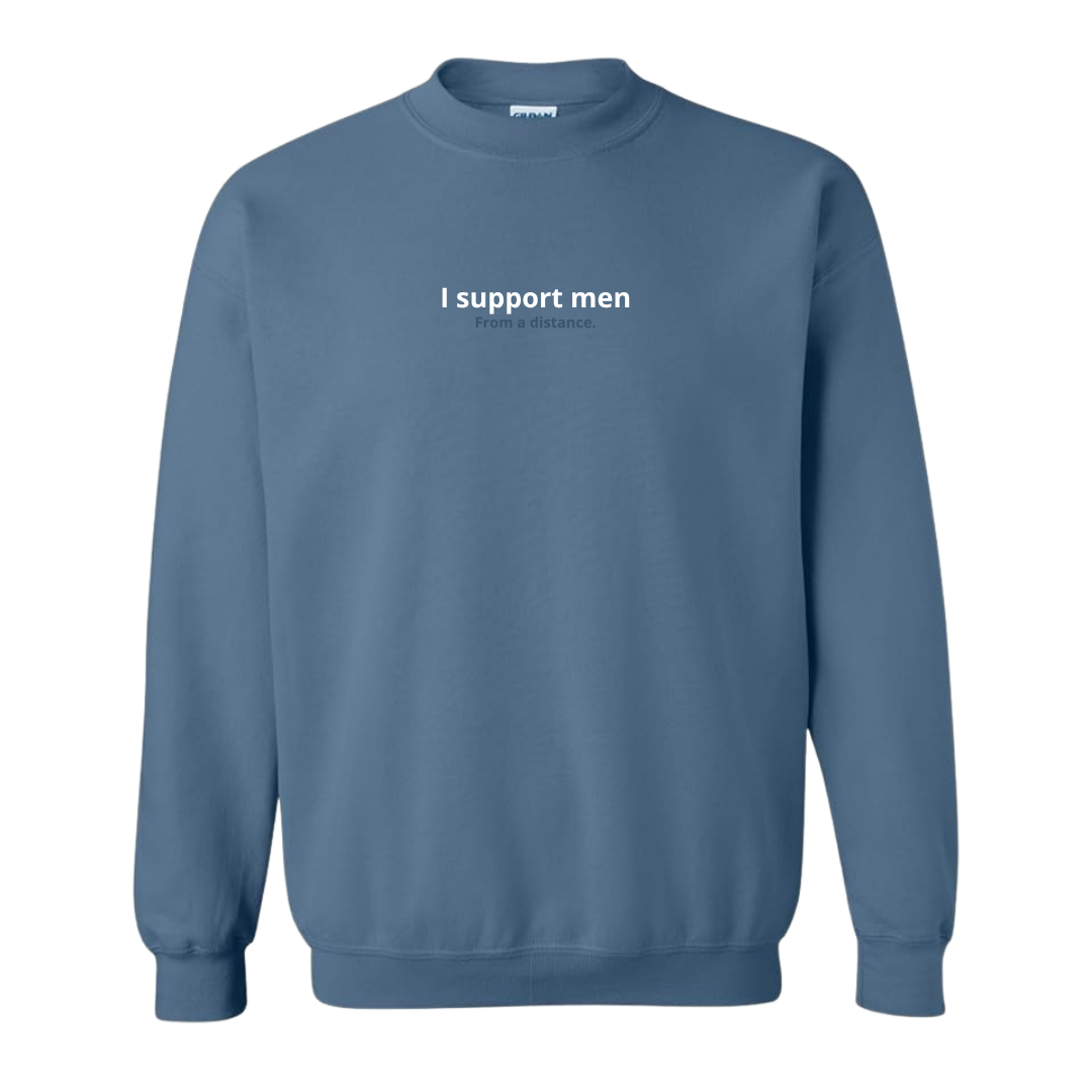 I Support Men Embroidered Crewneck Sweatshirt