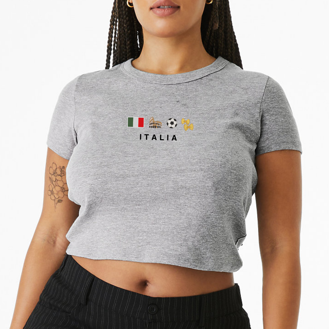 Italy Icons Embroidered Baby Tee