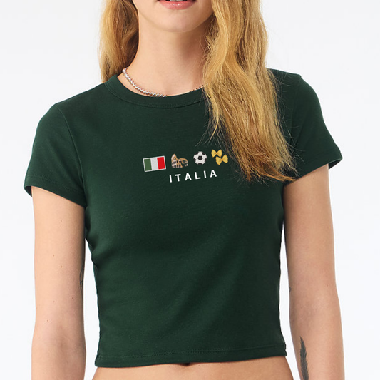 Italy Icons Embroidered Baby Tee