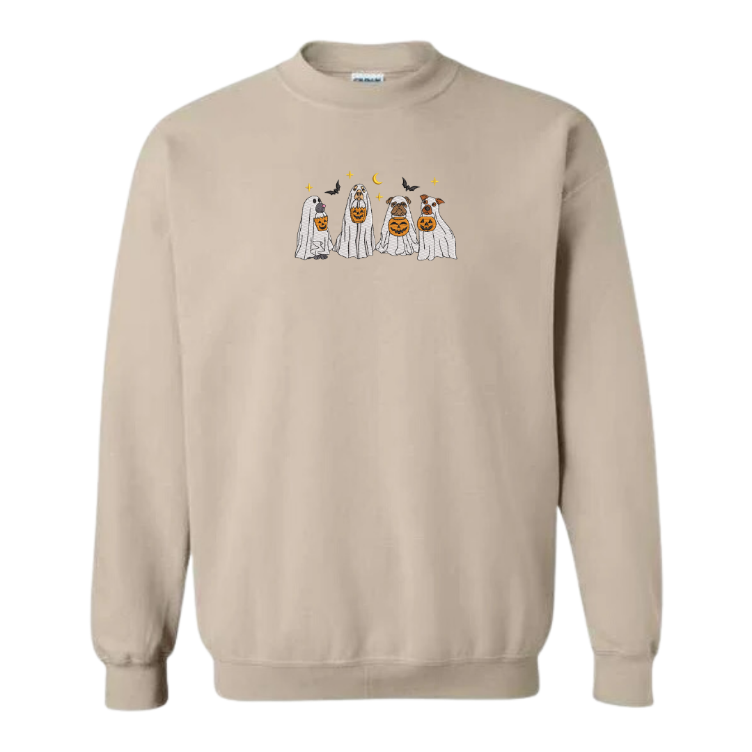 Trick or Treating Pups Embroidered Sweatshirt