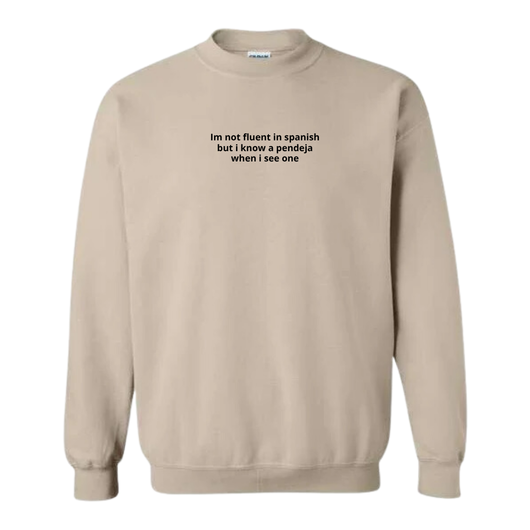 Don't Know Spanish Embroidered Crewneck Sweatshirt