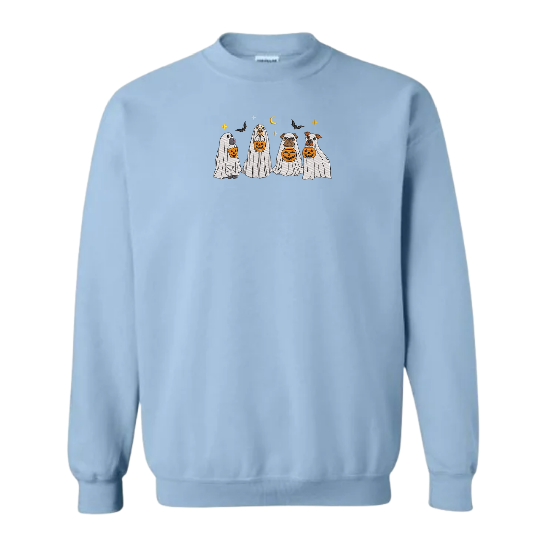 Trick or Treating Pups Embroidered Sweatshirt