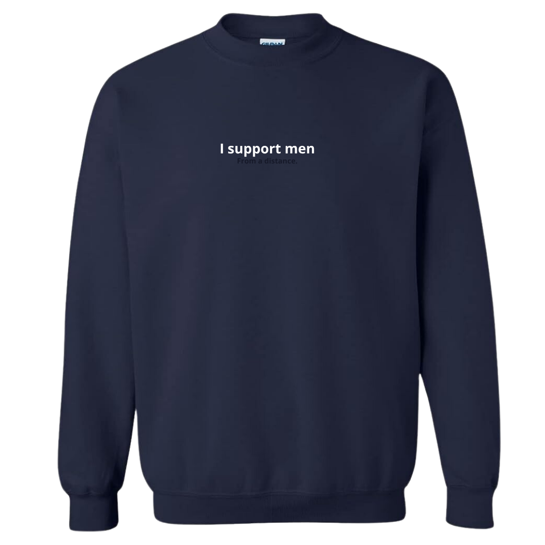 I Support Men Embroidered Crewneck Sweatshirt