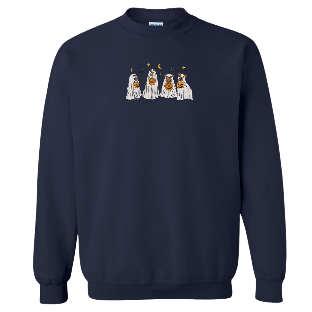 Trick or Treating Pups Embroidered Sweatshirt
