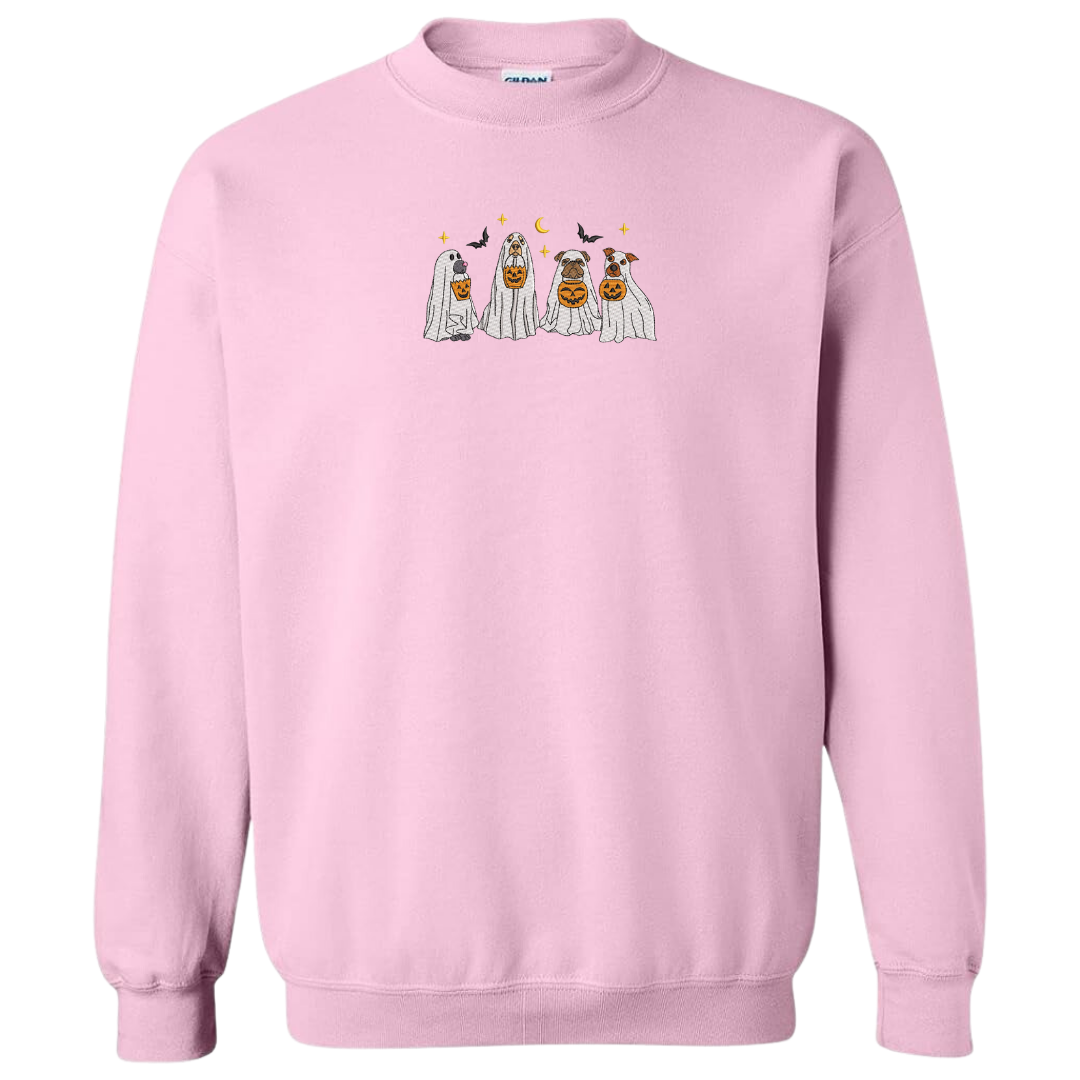 Trick or Treating Pups Embroidered Sweatshirt