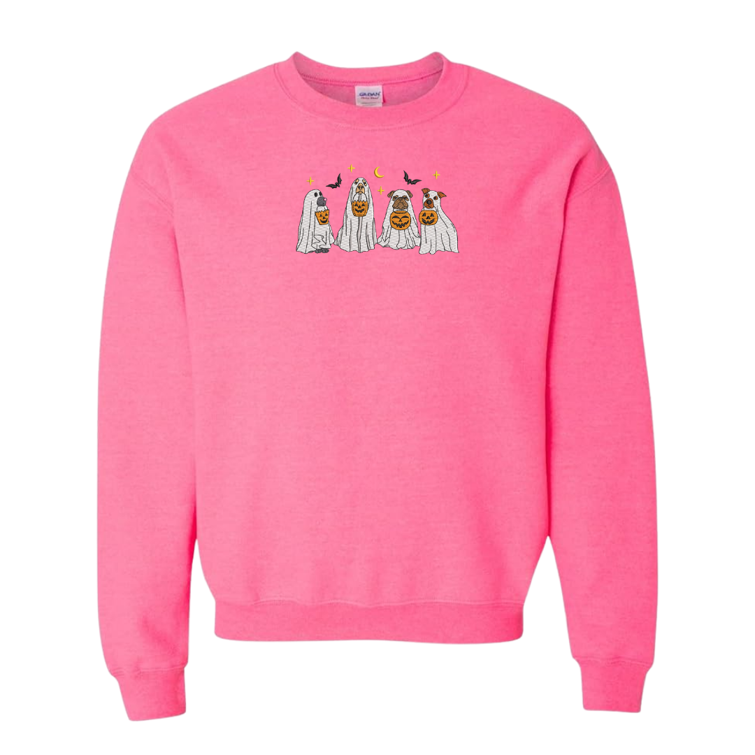 Trick or Treating Pups Embroidered Sweatshirt