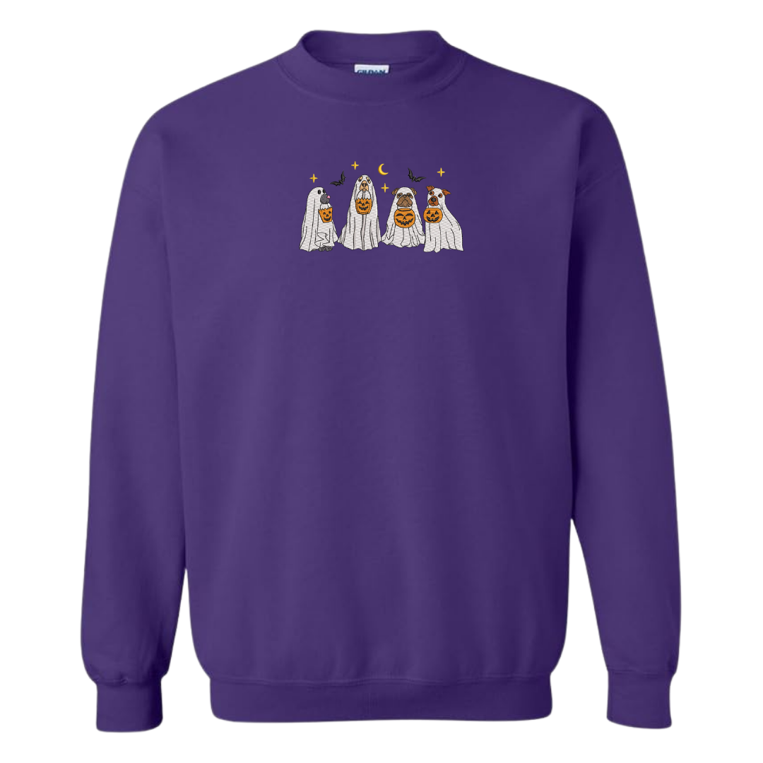 Trick or Treating Pups Embroidered Sweatshirt